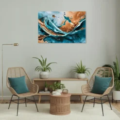 Leisure area fluid art wall hanging