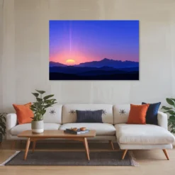 XL sunset landscape wall art minimalist classic living room