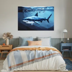 XL deep blue sea creatures artwork for bedroom