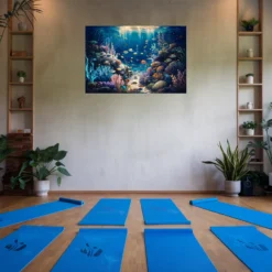 Calm underwater artwork for yoga room wall decor