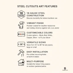 Bruzzen steel metal art and outdoor signs features and benefits