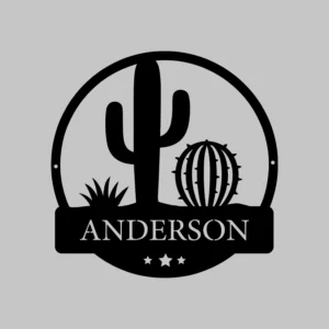 Customizable Cacti Outdoor Metal Sign Art-Text