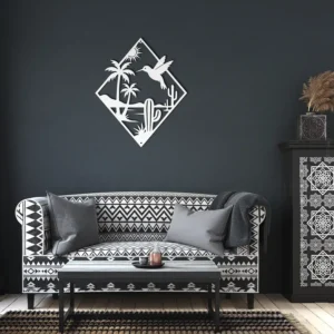 Desert oasis metal wall art modern living room