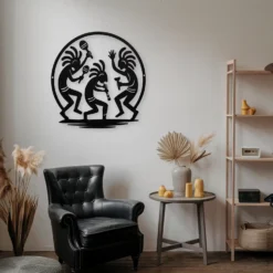 Metal Kokopelli dance wall art living room