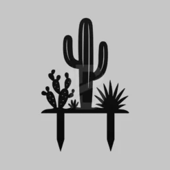 Metal Saguaro Cactus Yard Art Outdoor Decor