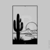 Minimalist desert sunset metal wall art for indoor and outdoor