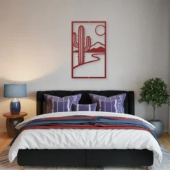 Modern bedroom abstract desert metal wall art