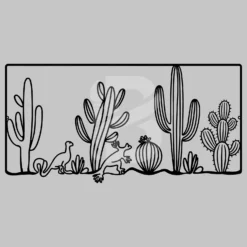 Large Panoramic Desert Scene Metal Wall Art: horizontal landscape decor