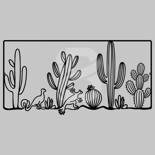 Large Panoramic Desert Scene Metal Wall Art: horizontal landscape decor
