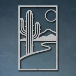 Grey abstract desert metal art
