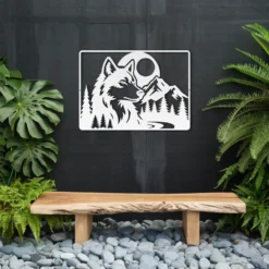 Large wildlife metal art hanging patio