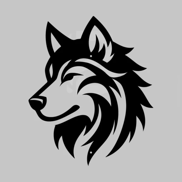 Contemporary minimalist abstract wolf coyote metal wall art- Wilderness decor outdoor indoor