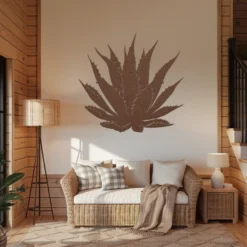 Brown metal agave art indoor