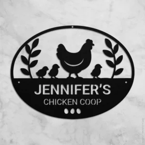 Custom Metal Chicken Coop Name Sign-Personalized Farmhouse Outdoor Decor