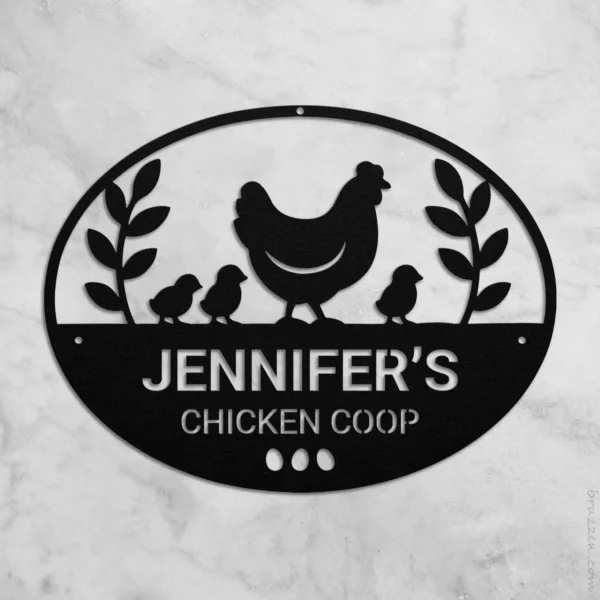 Custom Metal Chicken Coop Name Sign-Personalized Farmhouse Outdoor Decor