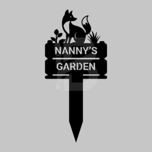 Custom Name Fox  Metal Yard Sign: Weather-resistant Exterior Steel Decor
