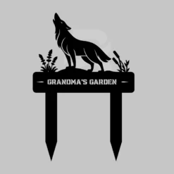 Custom Name Metal Wolf Yard Sign-weatherproof steel outdoor decor
