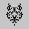 Minimalistic Geometric Wolf Head Metal Wall Art: Modern Outdoor & Indoor Decor