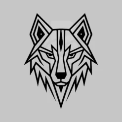 Minimalistic Geometric Wolf Head Metal Wall Art: Modern Outdoor & Indoor Decor