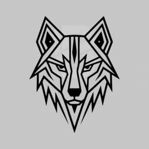 Minimalistic Geometric Wolf Head Metal Wall Art: Modern Outdoor & Indoor Decor