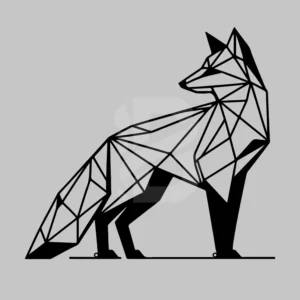 Large Geometric Fox Metal Wall Art | Modern Polygon Wildlife Outdoor Indoor Decor