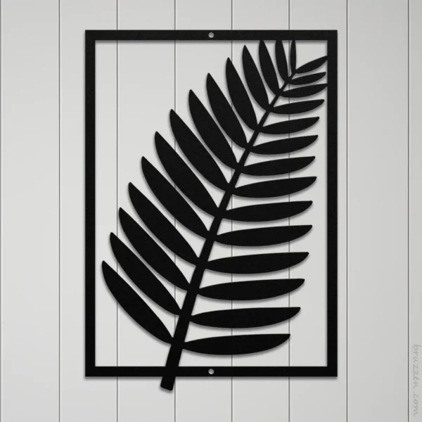 Large tropical fern leaf metal wall art for indoor and outdoor
