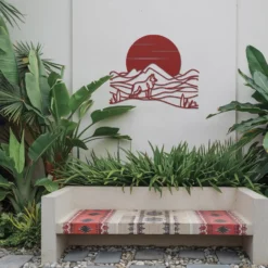 Lone wolf metal art outdoor lounge