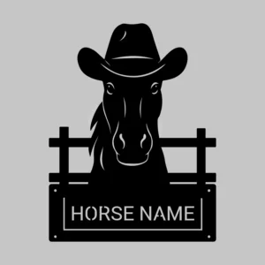 Personalized Metal Horse Name Stall Plate Sign Ranch, Barn Decor