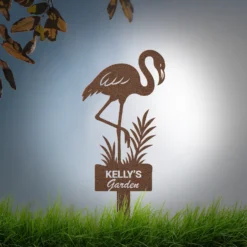 Rustic Copper Powder coated Custom Flamingo Metal Sign Outdoor Decor