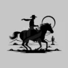 Modern Cowboy Metal Wall Art: Western Desert Horse Ride Decor