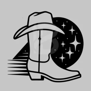 Western Nights Cowboy Boot & Hat line Art Metal Wall Decor