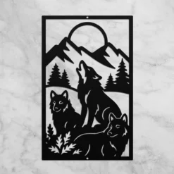 Wolf pack wilderness metal wall art