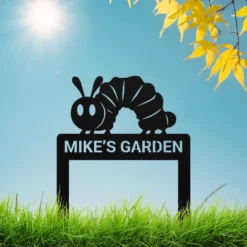 whimsical outdoor decor metal caterpillar yard art custom