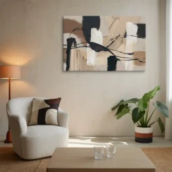 24x36 Canvas Abstract Earthy Tone Wall Art Lounge