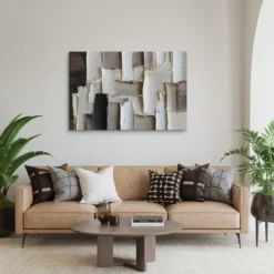24x36 inches neutral toned canvas art small living wall decor