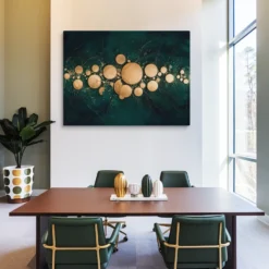 30x40 Canvas Dark Green Gold Abstract Art Office Wall Decor