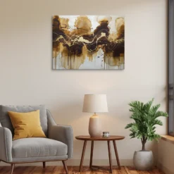 30x40 Coffee Spill Canvas Artwork Man cave Wall Decor