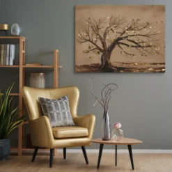 30x40 Large Brown Gold Autumn Tree Canvas Wall Art Lounge Room