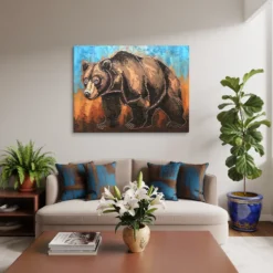 Brown Bear Extra Large Canvas Wall Art Living Room
