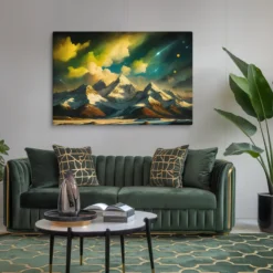 Cosmic Mountain Range Canvas Wall Art Living Room