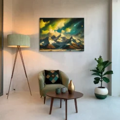 Cosmic Mountain Range Canvas Wall Art Lounge