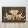 Gold and brown wildlife canvas wall art extra large luxurious safari animals decor