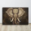 Golden Mandala Elephant Canvas Wall Art Large Horizontal Brown