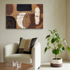 Huge Brown and Black Abstract Canvas Wall Art Lounge Room