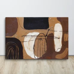 Massive Brown and Black Abstract Canvas Wall Art -Earthbound Forms