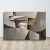 Minimalist Neutral Gray and Brown Abstract Canvas Wall Art