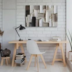 Minimalist Home office abstract neutral canvas wall art