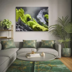 Modern Fluid Motion Abstract Wall Art Canvas Living Room
