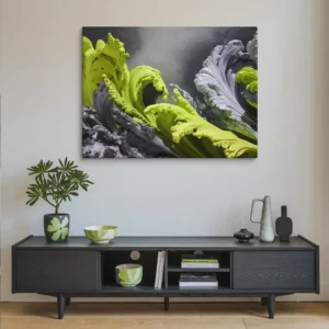 Modern Fluid Motion Abstract Wall Art XXL Canvas Minimalist Room