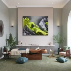 Modern Fluid Motion Canvas Art Spa Room
